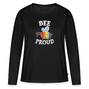 LGBT - Frauen Premium Bio Langarmshirt - Schwarz - Vorne - Julia (174cm)
