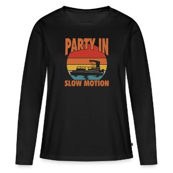 Soirée ponton - T-shirt manches longues Premium bio Femme - noir - Devant - Julia (174cm)