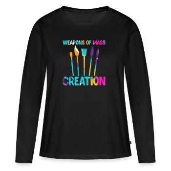 artiste - T-shirt manches longues Premium bio Femme - noir - Devant - Julia (174cm)
