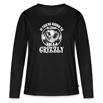 Grizzly Bear Brown Bear Bear Bear Gift - Women's Premium Organic Long Sleeve Shirt - black - Front - Julia (174cm)