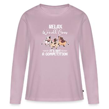 cows - Women's Premium Organic Long Sleeve Shirt - dusky pink - Front - Julia (174cm)