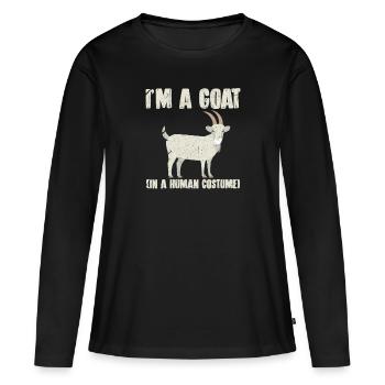 Chèvre chèvre chèvre chèvre cadeau cadeau - T-shirt manches longues Premium bio Femme - noir - Devant - Julia (174cm)