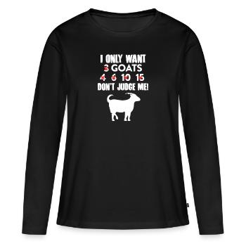Chèvre chèvre chèvre chèvre cadeau paysan - T-shirt manches longues Premium bio Femme - noir - Devant - Julia (174cm)