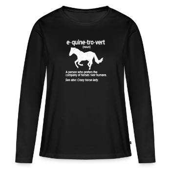 amazone - T-shirt manches longues Premium bio Femme - noir - Devant - Julia (174cm)