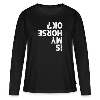 Cavalier Show Jumping Cavalier Cadeau - T-shirt manches longues Premium bio Femme - noir - Devant - Julia (174cm)