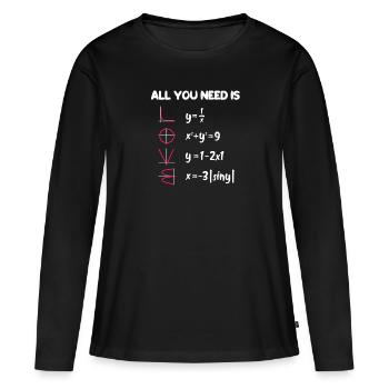Cadeau de l'école de mathématiques - T-shirt manches longues Premium bio Femme - noir - Devant - Julia (174cm)