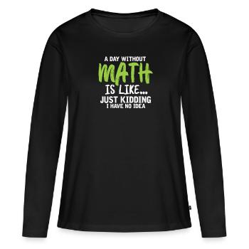 math - T-shirt manches longues Premium bio Femme - noir - Devant - Julia (174cm)