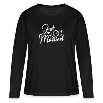 mariage - T-shirt manches longues Premium bio Femme - noir - Devant - Julia (174cm)