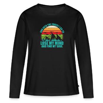 Wald - Frauen Premium Bio Langarmshirt - Schwarz - Vorne - Julia (174cm)