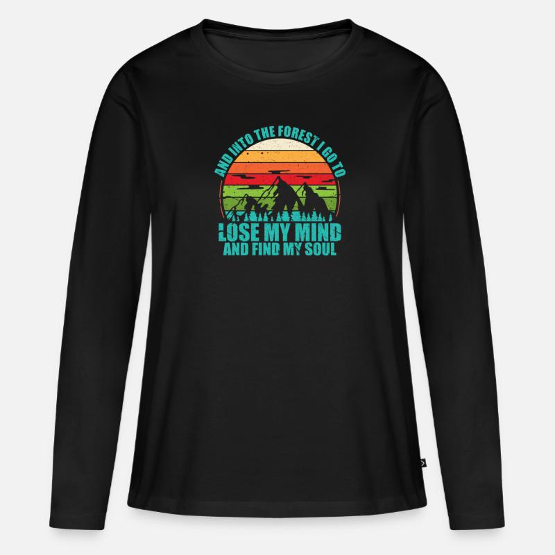 Wald - Frauen Premium Bio Langarmshirt - Schwarz