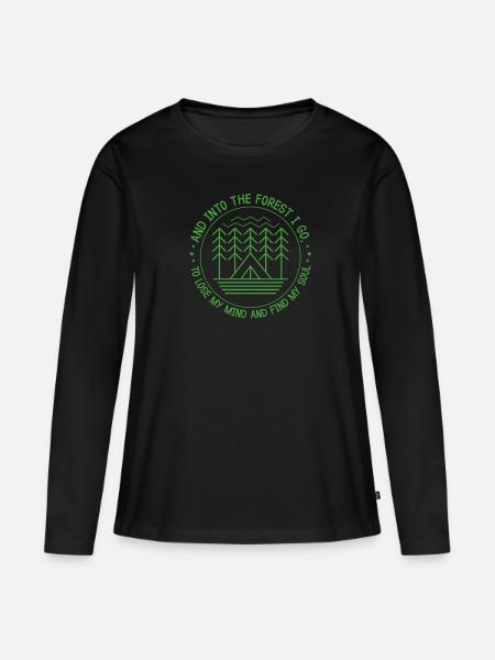 Wald - Frauen Premium Bio Langarmshirt - Schwarz