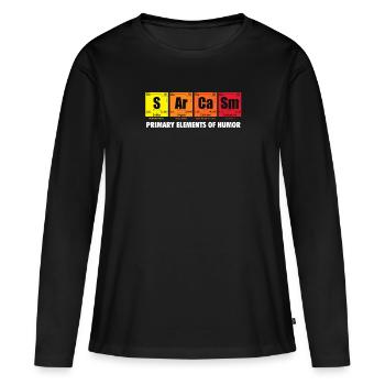 sarcasme - T-shirt manches longues Premium bio Femme - noir - Devant - Julia (174cm)