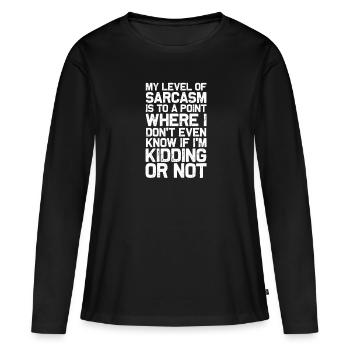 sarcasme - T-shirt manches longues Premium bio Femme - noir - Devant - Julia (174cm)