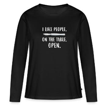 Chirurgien Médecin Chirurgie Opération Cadeau OP - T-shirt manches longues Premium bio Femme - noir - Devant - Julia (174cm)