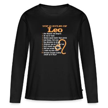 Zodiac Leo Zodiac Zodiac Leo - T-shirt manches longues Premium bio Femme - noir - Devant - Julia (174cm)