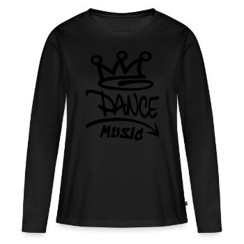 Dance Music Dark - Musique Dance - Années 80 Années 80 Rétro - T-shirt manches longues Premium bio Femme - noir - Devant - Julia (174cm)
