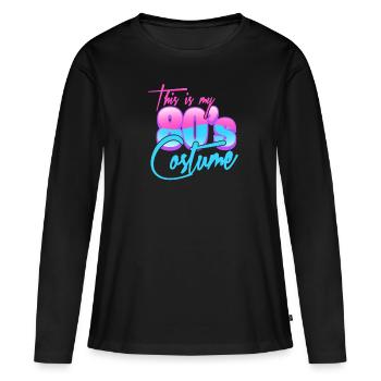80 - Women's Premium Organic Long Sleeve Shirt - black - Front - Julia (174cm)