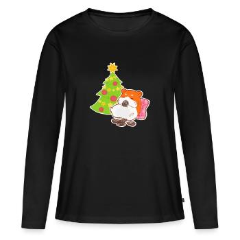 mess - T-shirt manches longues Premium bio Femme - noir - Devant - Julia (174cm)