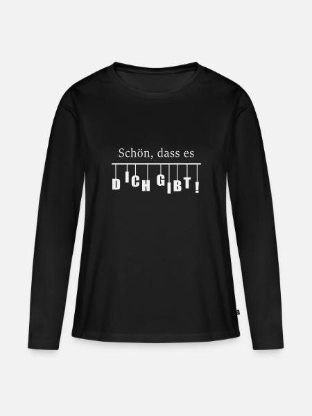Schöen dass es dich gibt - Frauen Premium Bio Langarmshirt - Schwarz