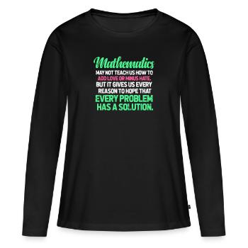 Math math prof enseignant algèbre école pi cadeau - T-shirt manches longues Premium bio Femme - noir - Devant - Julia (174cm)