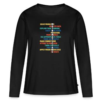 Math math prof enseignant algèbre école pi cadeau - T-shirt manches longues Premium bio Femme - noir - Devant - Julia (174cm)