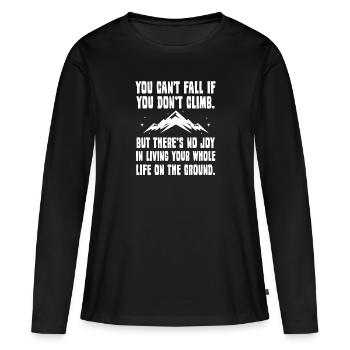 Grimpeurs - T-shirt manches longues Premium bio Femme - noir - Devant - Julia (174cm)