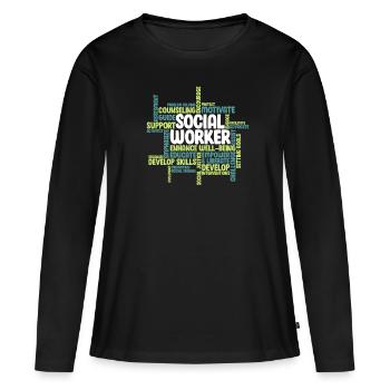 Sozialarbeiter - Frauen Premium Bio Langarmshirt - Schwarz - Vorne - Julia (174cm)