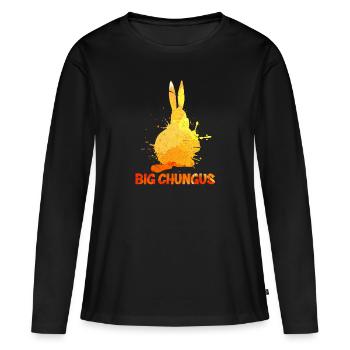 Big Chungus - T-shirt manches longues Premium bio Femme - noir - Devant - Julia (174cm)