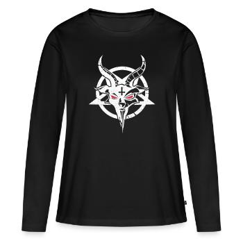 Satanisme Satan Cross Lucifer Devil Gift - T-shirt manches longues Premium bio Femme - noir - Devant - Julia (174cm)