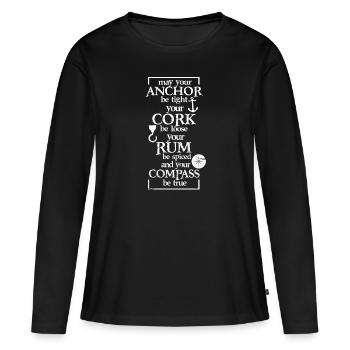 Pirate pirate pirate pirate piraterie - T-shirt manches longues Premium bio Femme - noir - Devant - Julia (174cm)