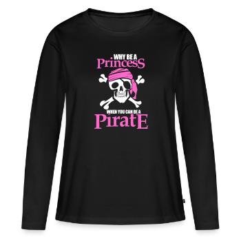 Pirate pirate pirate princesse fille de piratage - T-shirt manches longues Premium bio Femme - noir - Devant - Julia (174cm)