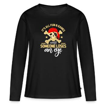 Pirate pirate pirate pirate piraterie - T-shirt manches longues Premium bio Femme - noir - Devant - Julia (174cm)