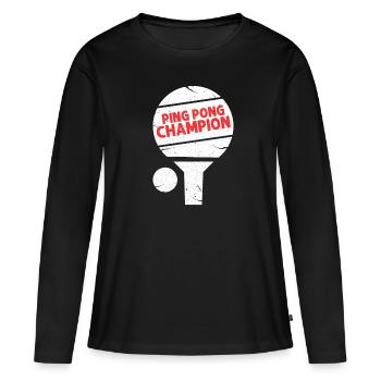 ping-pong - Women's Premium Organic Long Sleeve Shirt - black - Front - Julia (174cm)