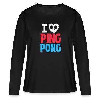 ping-pong - Women's Premium Organic Long Sleeve Shirt - black - Front - Julia (174cm)
