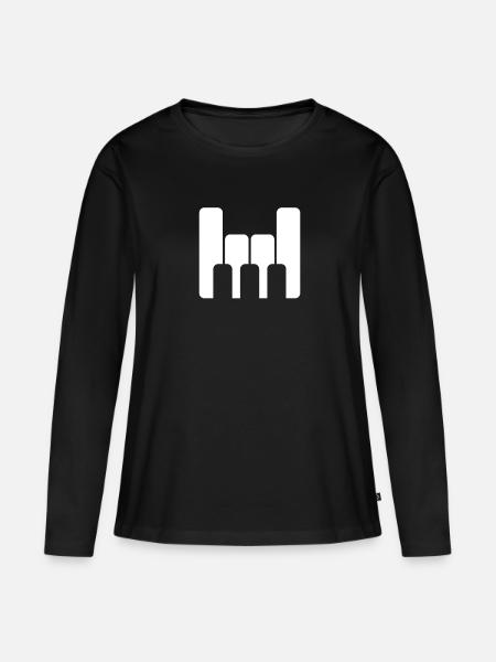 Piano Rock - Frauen Premium Bio Langarmshirt - Schwarz