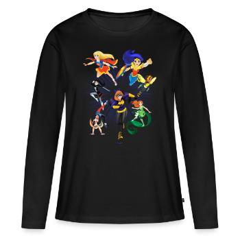 DC Super Hero Girls Superheldinnen Attacke - Frauen Premium Bio Langarmshirt - Schwarz - Vorne - Julia (174cm)