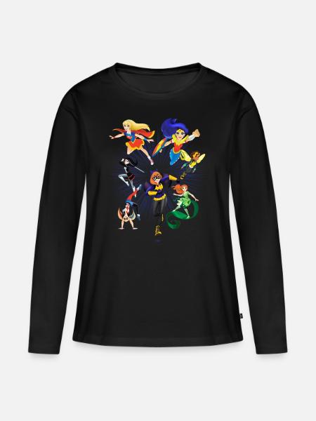 DC Super Hero Girls Heroines Ready To Fight - Premium økologisk langærmet T-shirt til kvinder - sort