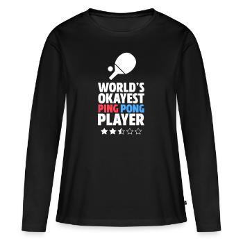 Ping pong table tennis ping pong gift - Women's Premium Organic Long Sleeve Shirt - black - Front - Julia (174cm)