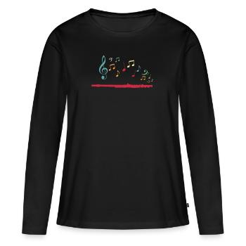 Flûte Flûte Flûtes Flûtes Orchestre Musique Cadeau - T-shirt manches longues Premium bio Femme - noir - Devant - Julia (174cm)