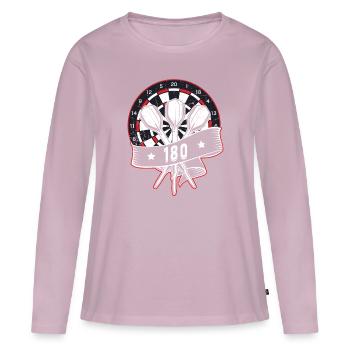 180 Dart Bullseye Dartspieler Dartpfeil Werfen - Frauen Premium Bio Langarmshirt - Altrosa - Vorne - Julia (174cm)