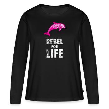 extinction rebelle juste rebelle - T-shirt manches longues Premium bio Femme - noir - Devant - Julia (174cm)