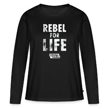 extinction rebellion juste rebel - T-shirt manches longues Premium bio Femme - noir - Devant - Julia (174cm)