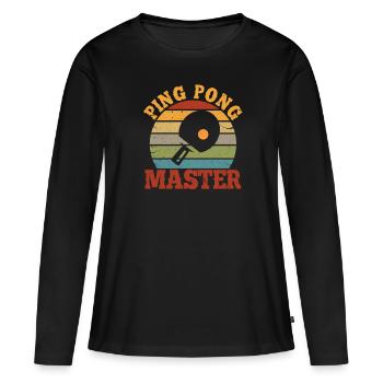Ping-pong - Women's Premium Organic Long Sleeve Shirt - black - Front - Julia (174cm)