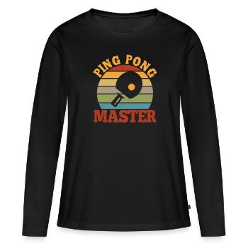 Ping pong table tennis ping pong gift - Women's Premium Organic Long Sleeve Shirt - black - Front - Julia (174cm)
