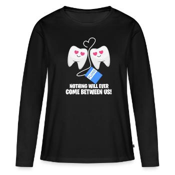 dents - T-shirt manches longues Premium bio Femme - noir - Devant - Julia (174cm)