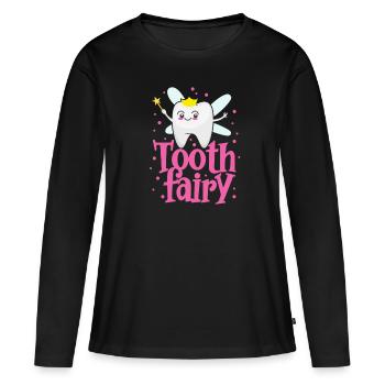 Dent fée dentiste Dentiste Dents Dent cadeau - T-shirt manches longues Premium bio Femme - noir - Devant - Julia (174cm)