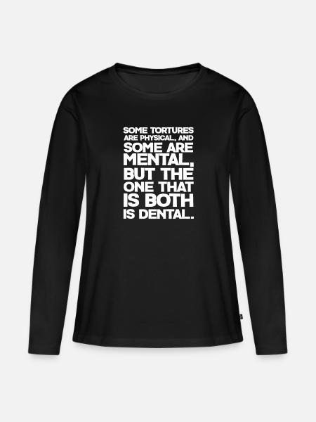 Tandarts Tand Tanden Tandarts Tandarts Gift - Vrouwen Premium Bio shirt met lange mouwen - zwart