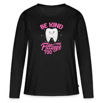 Dentiste Dentiste Dentiste Cadeau De Dentiste - T-shirt manches longues Premium bio Femme - noir - Devant - Julia (174cm)
