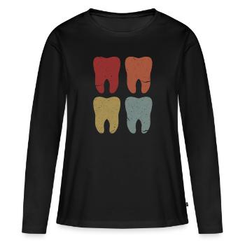 Dentiste Dentiste Dentiste Cadeau De Dentiste - T-shirt manches longues Premium bio Femme - noir - Devant - Julia (174cm)