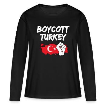 Boycott Turquie Turquie Syrie guerre - T-shirt manches longues Premium bio Femme - noir - Devant - Julia (174cm)